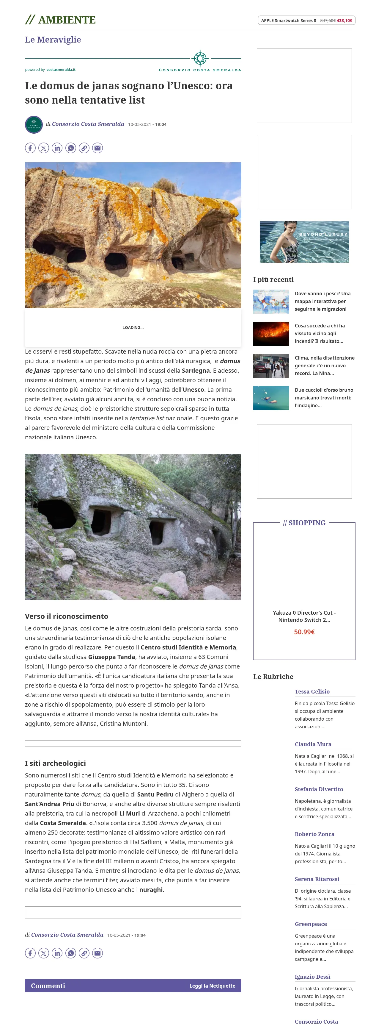 The domus de janas on the Unesco tentative list