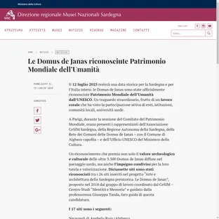 Le Domus de Janas entrano nella lista del Patrimonio Mondiale dell'UNESCO